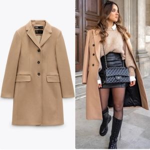 Zara Manteco Wool Blend Coat